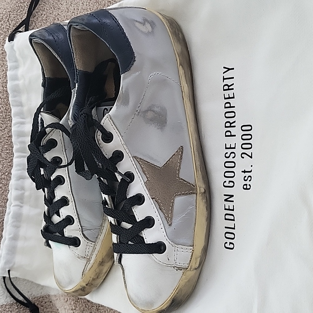 GOLDEN GOOSE Silver Superstar Low Size‎ 37